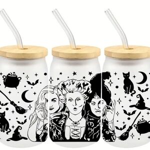 Halloween Hocus Pocus / Sanderson Sisters Handmade Iced Coffee Glass